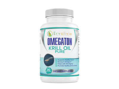 Omegaton Pure Krill Oil- Al Natural Omega 3 Supplement - Ervalivia